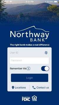Screenshot of Mobile Banking App Login
